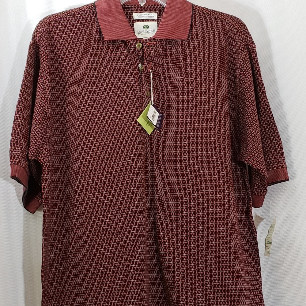 Lone Cypress Pebble Beach Purple Black Golf Shirt